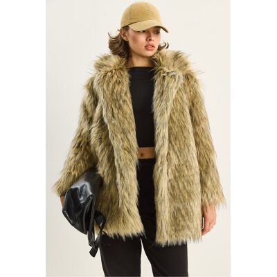 Bianco Lucci Faux-Fur-Mantel Mehrfarben M Bianco Lucci Faux-Fur-Mantel Mehrfarben M