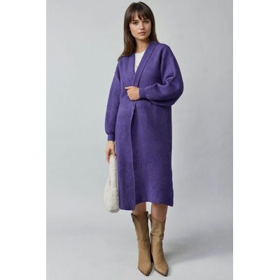 MyFashion Langer Strickwaren-Cardigan Lila Einheitsgröße MyFashion Langer Strickwaren-Cardigan Lila Einheitsgröße