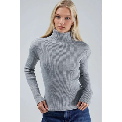 MyFashion Figurbetonter Struktur-Pullover mit Rollkragen Hellgrau Einheitsgröße MyFashion Figurbetonter Struktur-Pullover mit Rollkragen Hellgrau Einheitsgröße