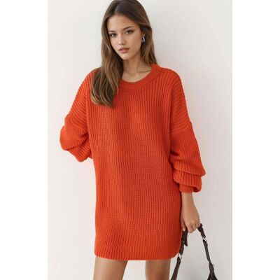 MyFashion Übergrößen Lang Fit Strickpullover Orange Einheitsgröße MyFashion Übergrößen Lang Fit Strickpullover Orange Einheitsgröße