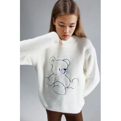 MyFashion Oversize Teddy-Bär Plüschpullover Weiß Einheitsgröße MyFashion Oversize Teddy-Bär Plüschpullover Weiß Einheitsgröße