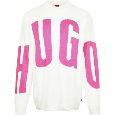Hugo - Pullover für Damen, Rundhalsausschnitt, leger, Langärmlig (Natürlich) Natürlich EU 36 / UK 8 Hugo - Pullover für Damen, Rundhalsausschnitt, leger, Langärmlig (Natürlich) Natürlich EU 36 / UK 8