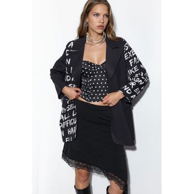 MSN Collection Oversized Crepe-Blazer-Jacke Schwarz M MSN Collection Oversized Crepe-Blazer-Jacke Schwarz M