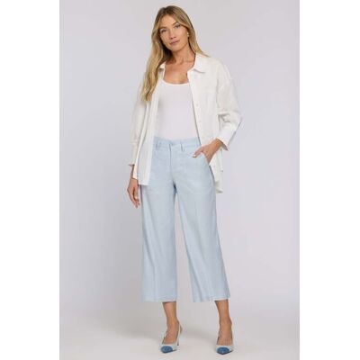 Nydj Weite Cargo-Capri-Hosen aus Stretch-Leinen Blau EU 34 / UK 6 Nydj Weite Cargo-Capri-Hosen aus Stretch-Leinen Blau EU 34 / UK 6