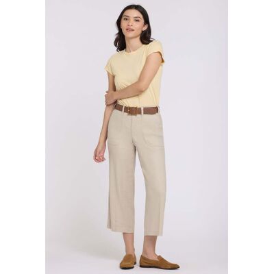 Nydj Weite Cargo-Capri-Hosen aus Stretch-Leinen Beige EU 34 / UK 6 Nydj Weite Cargo-Capri-Hosen aus Stretch-Leinen Beige EU 34 / UK 6