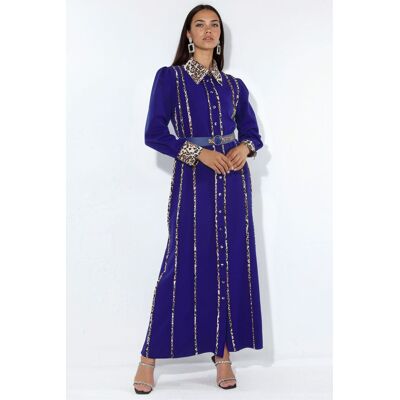 MSN Collection Leopardenmuster Maxi Hemdkleid Mehrfarben M MSN Collection Leopardenmuster Maxi Hemdkleid Mehrfarben M