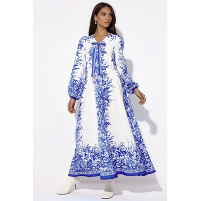 MSN Collection Bedrucktes V-Ausschnitt Maxikleid mit Bindedetail Mehrfarben M MSN Collection Bedrucktes V-Ausschnitt Maxikleid mit Bindedetail Mehrfarben M