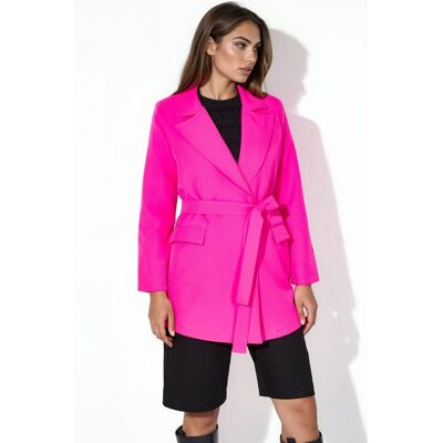 MSN Collection Kurzer Blazer mit Gürtel und Schalkragen Rosa XL MSN Collection Kurzer Blazer mit Gürtel und Schalkragen Rosa XL