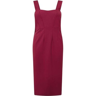 Boss - "Dizena" Midikleid für Damen, Herzausschnitt (Dunkelrot) Rot EU 34 / UK 6 Boss - "Dizena" Midikleid für Damen, Herzausschnitt (Dunkelrot) Rot EU 34 / UK 6