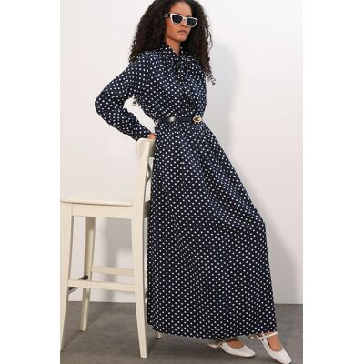 Big Dart Pünktchen Maxi Hemdkleid Marine L Big Dart Pünktchen Maxi Hemdkleid Marine L