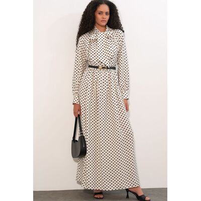 Big Dart Punkte-Maxi-Hemdkleid Cremefarben M Big Dart Punkte-Maxi-Hemdkleid Cremefarben M
