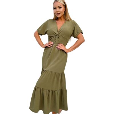 AX Paris - Maxikleid für Damen, Polyester, Sommer (Khakigrün) Khaki AX Paris - Maxikleid für Damen, Polyester, Sommer (Khakigrün) Khaki