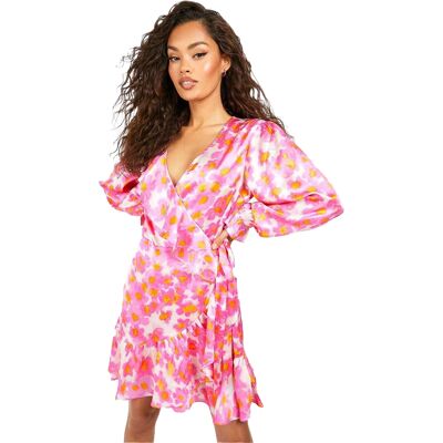 Influence - Kleid mit ausgestelltem Rock für Damen, Satin (Pink) Rosa EU 36 / UK 8 Influence - Kleid mit ausgestelltem Rock für Damen, Satin (Pink) Rosa EU 36 / UK 8