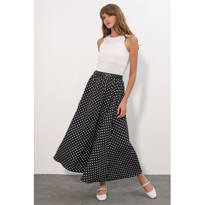 Big Dart High-Waist Pünktchen Maxi-Rock Schwarz L Big Dart High-Waist Pünktchen Maxi-Rock Schwarz L