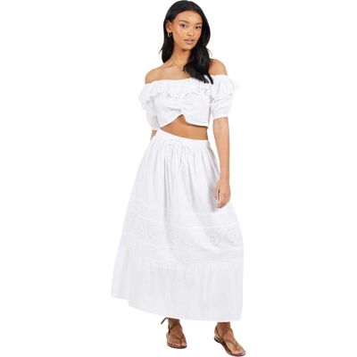 Brave Soul - Kurzes Top für Damen, Schulterfrei (Weiß) Weiß EU 40 / UK 12 Brave Soul - Kurzes Top für Damen, Schulterfrei (Weiß) Weiß EU 40 / UK 12