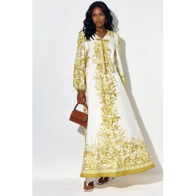 MSN Collection Bedrucktes V-Ausschnitt Maxikleid mit Bindegurt Mehrfarben M MSN Collection Bedrucktes V-Ausschnitt Maxikleid mit Bindegurt Mehrfarben M