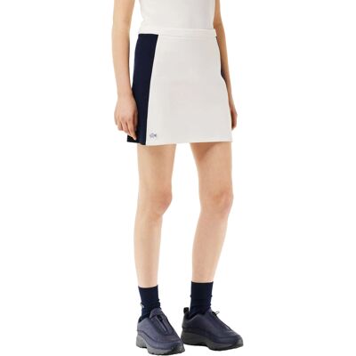 Lacoste - Minirock für Damen, Piqué (Weiß/Marine) Weiß EU 38 / UK 10 Lacoste - Minirock für Damen, Piqué (Weiß/Marine) Weiß EU 38 / UK 10
