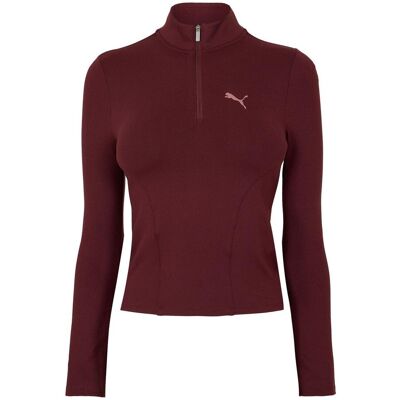 Puma - Fleece-Oberteil für Damen, mit halbem Reißverschluss (Aubergine) Lila EU 36 / UK 8 Puma - Fleece-Oberteil für Damen, mit halbem Reißverschluss (Aubergine) Lila EU 36 / UK 8