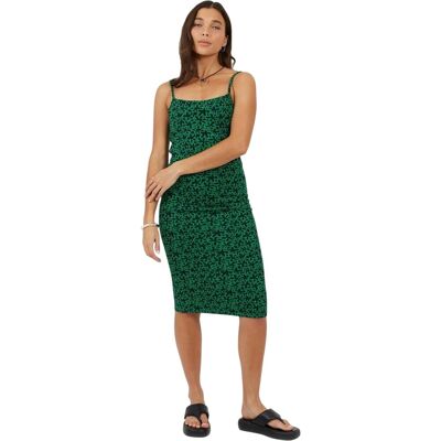Brave Soul - Bodycon Kleid für Damen, Spaghetti-Träger (Schwarz/Grün) Schwarz EU 38 / UK 10 Brave Soul - Bodycon Kleid für Damen, Spaghetti-Träger (Schwarz/Grün) Schwarz EU 38 / UK 10