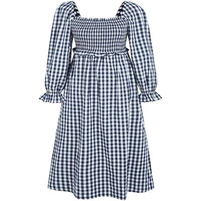 Miso - Midikleid für Damen, Langärmlig (Marine/Weiß) Marine EU 36 / UK 8 Miso - Midikleid für Damen, Langärmlig (Marine/Weiß) Marine EU 36 / UK 8