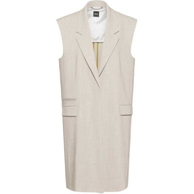 Boss - "Jewela" Blazer für Damen, Hals Kerbe, Lang, Ärmellos (Beige) Beige EU 36 / UK 8 Boss - "Jewela" Blazer für Damen, Hals Kerbe, Lang, Ärmellos (Beige) Beige EU 36 / UK 8