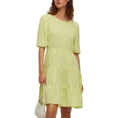 Hugo - Midikleid für Damen, Gestuft, Puffärmel (Gelb) Gelb EU 42 / UK 14 Hugo - Midikleid für Damen, Gestuft, Puffärmel (Gelb) Gelb EU 42 / UK 14