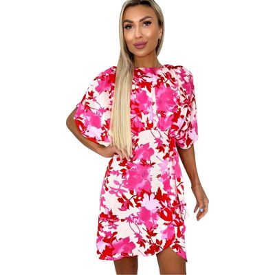 AX Paris - Minikleid für Damen (Pink bedruckt) Rosa EU 36 / UK 8 AX Paris - Minikleid für Damen (Pink bedruckt) Rosa EU 36 / UK 8