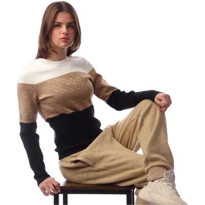 Boss - "Fireria" Sweatshirt für Damen, Rundhalsausschnitt (Cremefarbe/Hellbraun/Schwarz) Creme EU 38 / UK 10 Boss - "Fireria" Sweatshirt für Damen, Rundhalsausschnitt (Cremefarbe/Hellbraun/Schwarz) Creme EU 38 / UK 10