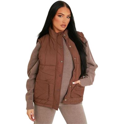 Missyempire Missy Empire - Weste für Damen, Ärmellos (Schokolade) Schokolade EU 34 / UK 6 Missyempire Missy Empire - Weste für Damen, Ärmellos (Schokolade) Schokolade EU 34 / UK 6