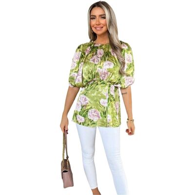 AX Paris - Oberteil für Damen, Polyester, Fledermaus (Grün) Grün EU 36 / UK 8 AX Paris - Oberteil für Damen, Polyester, Fledermaus (Grün) Grün EU 36 / UK 8
