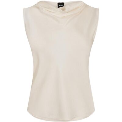 Boss - Bluse für Damen, Wasserfallausschnitt, Muschel, Ärmellos (Weiß) Weiß EU 38 / UK 10 Boss - Bluse für Damen, Wasserfallausschnitt, Muschel, Ärmellos (Weiß) Weiß EU 38 / UK 10