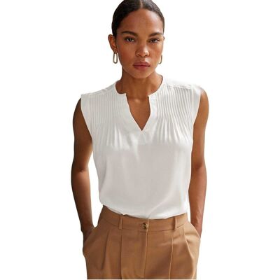 Boss - Bluse für Damen, Hals Kerbe, Regulär (Weiß) Weiß EU 32 / UK 4 Boss - Bluse für Damen, Hals Kerbe, Regulär (Weiß) Weiß EU 32 / UK 4