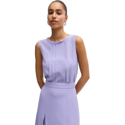 Boss - Bluse für Damen, Schmuckkragen, Regulär, Ärmellos (Amethyst-Lila) Hellgrau EU 36 / UK 8 Boss - Bluse für Damen, Schmuckkragen, Regulär, Ärmellos (Amethyst-Lila) Hellgrau EU 36 / UK 8