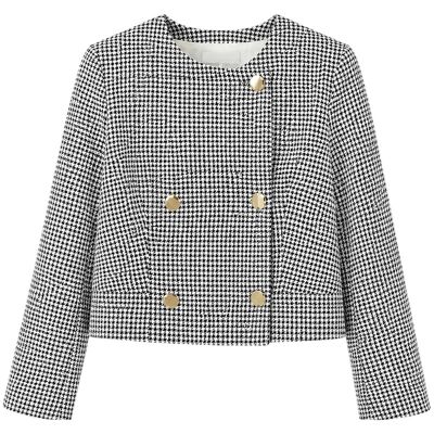 AX Paris - Jacke für Damen, Zweireihig, Maßgeschneidert (Schwarz/Weiß) Schwarz EU 42 / UK 14 AX Paris - Jacke für Damen, Zweireihig, Maßgeschneidert (Schwarz/Weiß) Schwarz EU 42 / UK 14