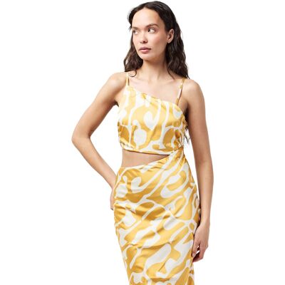 AX Paris - Midikleid für Damen, Asymmetrisch Ausgeschnitten, Polyester, Party (Senf bedruckt) Gelb weiss EU 44 / UK 16 AX Paris - Midikleid für Damen, Asymmetrisch Ausgeschnitten, Polyester, Party (Senf bedruckt) Gelb weiss EU 44 / UK 16