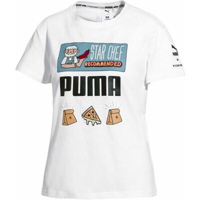 Puma x Tyakasha Damen Weißes T-Shirt Weiß EU 36 / UK 8 Puma x Tyakasha Damen Weißes T-Shirt Weiß EU 36 / UK 8