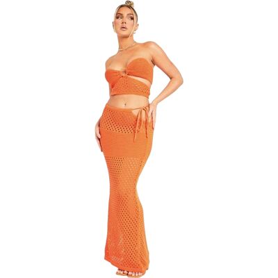 Missyempire Missy Empire - Kurzes Top für Damen, Ausschnitt, gehäkelt (Orange) Orange EU 34 / UK 6 Missyempire Missy Empire - Kurzes Top für Damen, Ausschnitt, gehäkelt (Orange) Orange EU 34 / UK 6