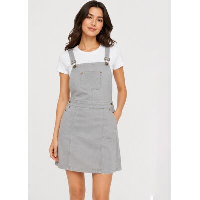 Gini London Graues Skater-Mini-Kleid aus Wildleder mit quadratischem Ausschnitt und Latz Grau EU 44 / UK 16 Gini London Graues Skater-Mini-Kleid aus Wildleder mit quadratischem Ausschnitt und Latz Grau EU 44 / UK 16