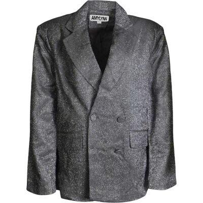 Amy Lynn AmyLynn - "Ezra" Blazer für Damen, Zweireihig (Silber) Silber EU 34 / UK 6 Amy Lynn AmyLynn - "Ezra" Blazer für Damen, Zweireihig (Silber) Silber EU 34 / UK 6