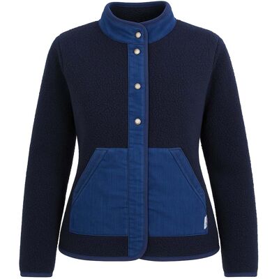 Passenger Clover Recycled Deep Damen Blaue Sherpa-Fleecejacke Blau S Passenger Clover Recycled Deep Damen Blaue Sherpa-Fleecejacke Blau S