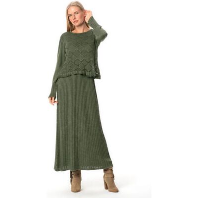 Turkishsouq Langärmliges, authentisches Ahu-Strickkleid, Winterkleid, Khaki, HK Khaki L/XL Turkishsouq Langärmliges, authentisches Ahu-Strickkleid, Winterkleid, Khaki, HK Khaki L/XL