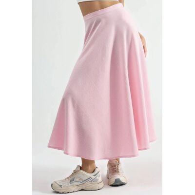 Busem Hoch taillierter strukturierten A-Linie Maxikragenrock Hell-Pink M Busem Hoch taillierter strukturierten A-Linie Maxikragenrock Hell-Pink M