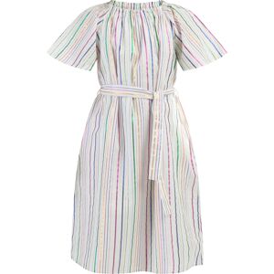 Mymo Kleid Mädchen Weiss Mehrfarbige Streifen Mehrfarben 6A / 116cm Mymo Kleid Mädchen Weiss Mehrfarbige Streifen Mehrfarben 6A / 116cm