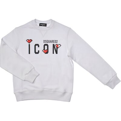 Dsquared2 Weißes Sweatshirt - Mädchen 6-8 Jahre - Bequeme Passform Dsquared2 Weißes Sweatshirt - Mädchen 6-8 Jahre - Bequeme Passform