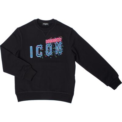 Dsquared2 Relax Icon Crew Neck Sweatshirt DQ2031D0-09BDQ Mädchen Schwarz 4A / 104cm Dsquared2 Relax Icon Crew Neck Sweatshirt DQ2031D0-09BDQ Mädchen Schwarz 4A / 104cm