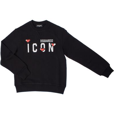 Dsquared2 Schwarzes Sweatshirt - Mädchen 9-16 Jahre - Icon & Logo Dsquared2 Schwarzes Sweatshirt - Mädchen 9-16 Jahre - Icon & Logo