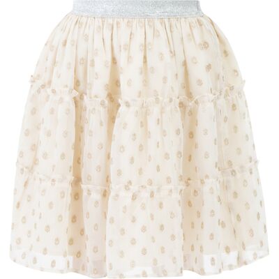 Faina Minirock Mädchen (Kids) Wollweiß mit goldenen Punkten Cremefarben 10A / 140cm Faina Minirock Mädchen (Kids) Wollweiß mit goldenen Punkten Cremefarben 10A / 140cm