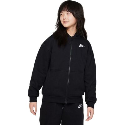 Nike - "Sportswear" Hoodie mit durchgehendem Reißverschluss für Mädchen (Schwarz/Weiß) Schwarz 7-8A / 122-128cm Nike - "Sportswear" Hoodie mit durchgehendem Reißverschluss für Mädchen (Schwarz/Weiß) Schwarz 7-8A / 122-128cm