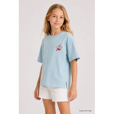 Tommy Life Baumwoll-Stretch-T-Shirt Hellblau 11-12A / 146-152cm Tommy Life Baumwoll-Stretch-T-Shirt Hellblau 11-12A / 146-152cm