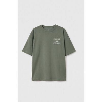 Tommy Life Kurzarm-T-Shirt mit Rundhalsausschnitt Khaki 11-12A / 146-152cm Tommy Life Kurzarm-T-Shirt mit Rundhalsausschnitt Khaki 11-12A / 146-152cm